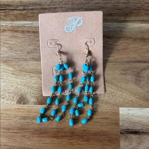 Elegant Blue Beaded Dangle Earrings plunder 🆕